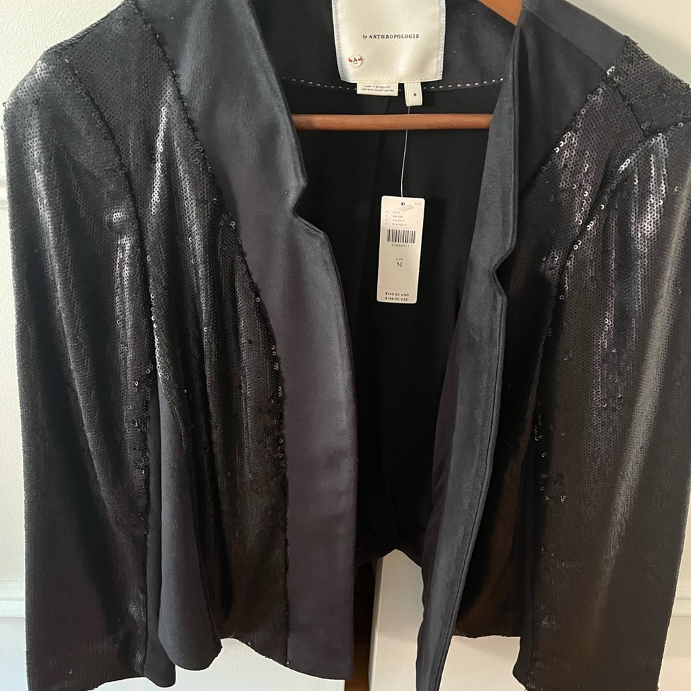 NWT Anthropologie Sequined Cropped Jacket (M)